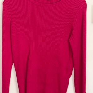 Lands' End Deep Pink Ribbed Top